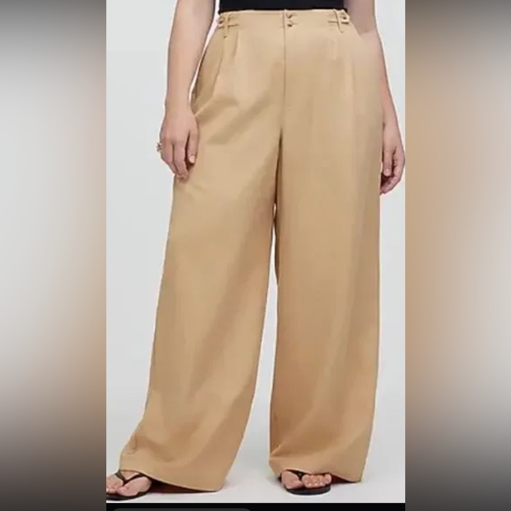 Madewell Wide Leg Pants in Tan